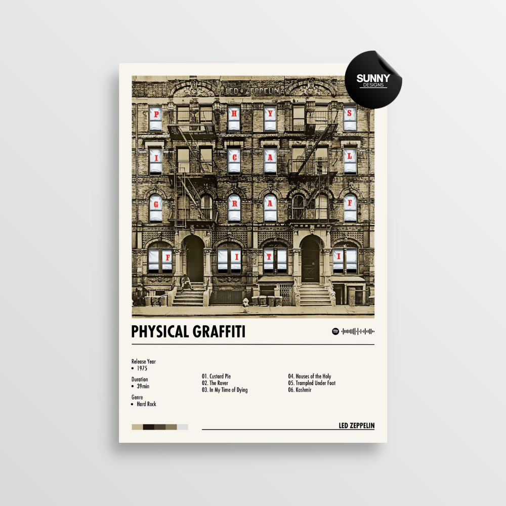 Led Zeppelin Physical Graffiti merch custom album cover poster music poster personalized gifts poster mockup poster template album posters for wall Sunny Designs Poster 