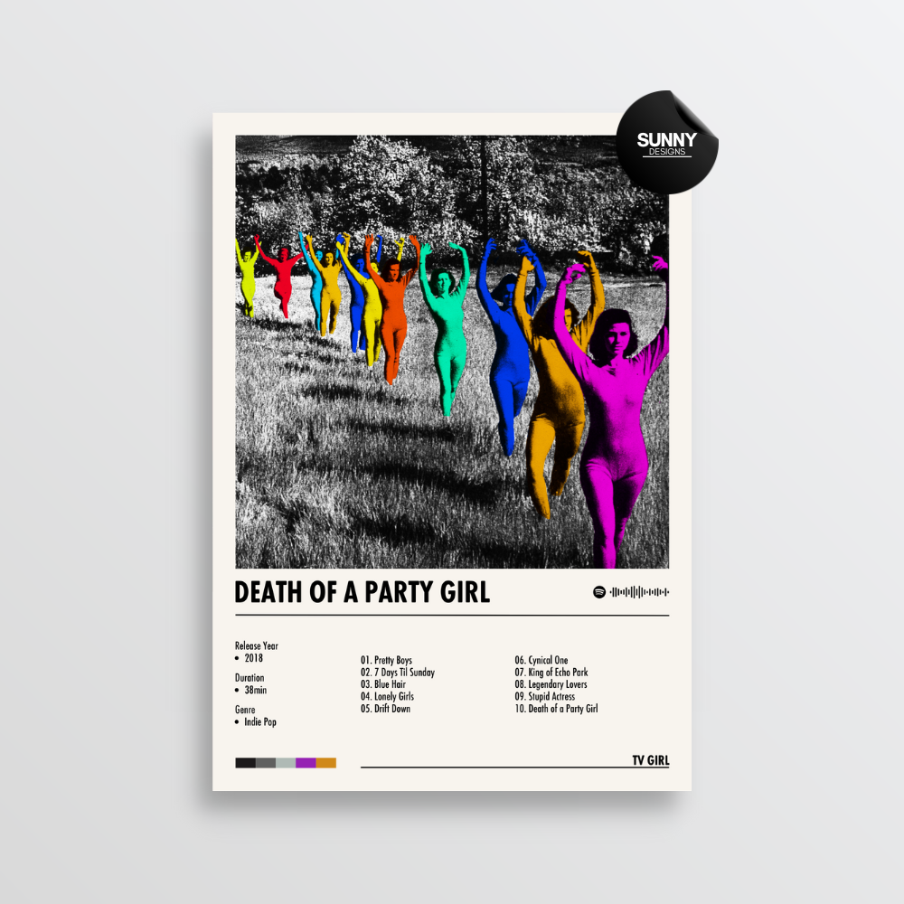 TV Girl Death of a Party Girl merch custom album cover poster music poster personalized gifts poster mockup poster template album posters for wall Sunny Designs Poster 