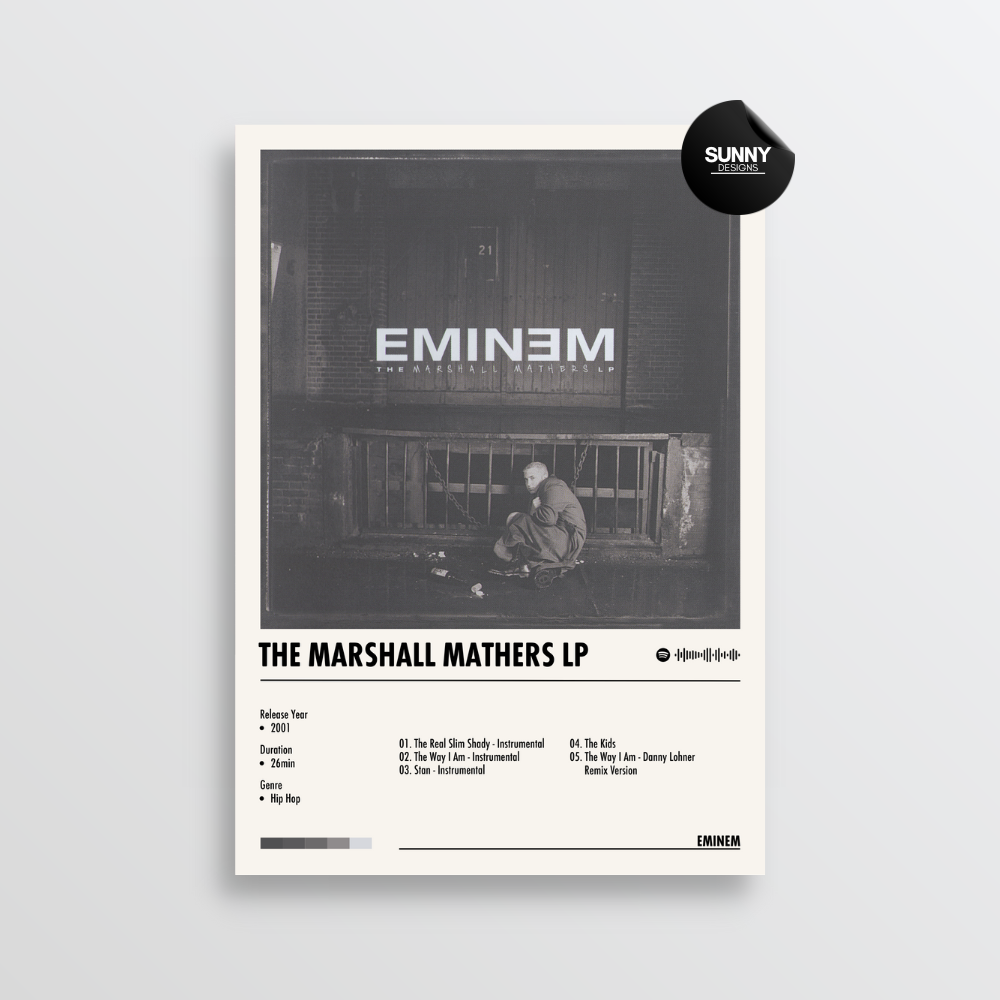 Eminem The Marshall Mathers LP merch custom album cover poster music poster personalized gifts poster mockup poster template album posters for wall Sunny Designs Poster 