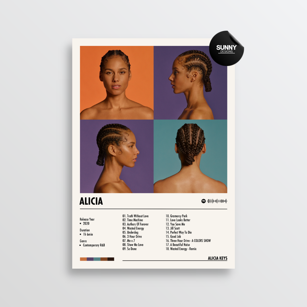 Alicia Keys ALICIA merch custom album cover poster music poster personalized gifts poster mockup poster template album posters for wall Sunny Designs Poster 