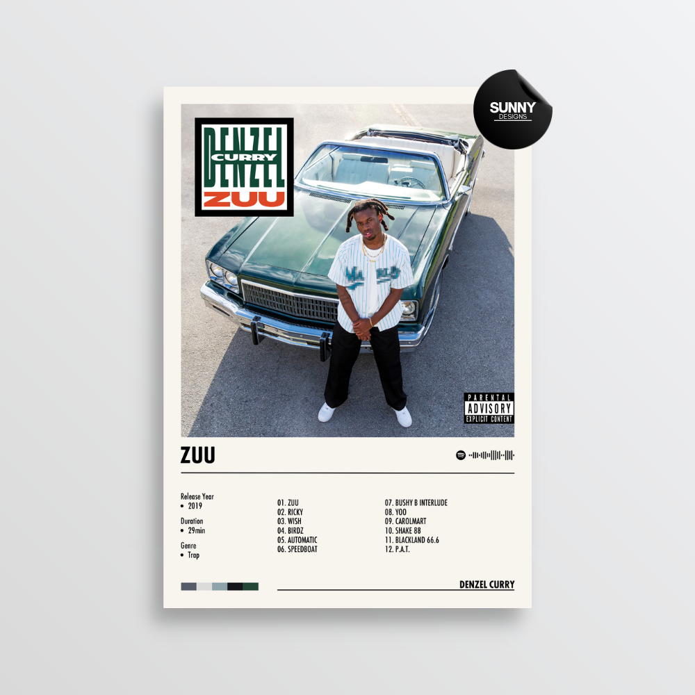 Denzel Curry  ZUU merch custom album cover poster music poster personalized gifts poster mockup poster template album posters for wall Sunny Designs Poster 