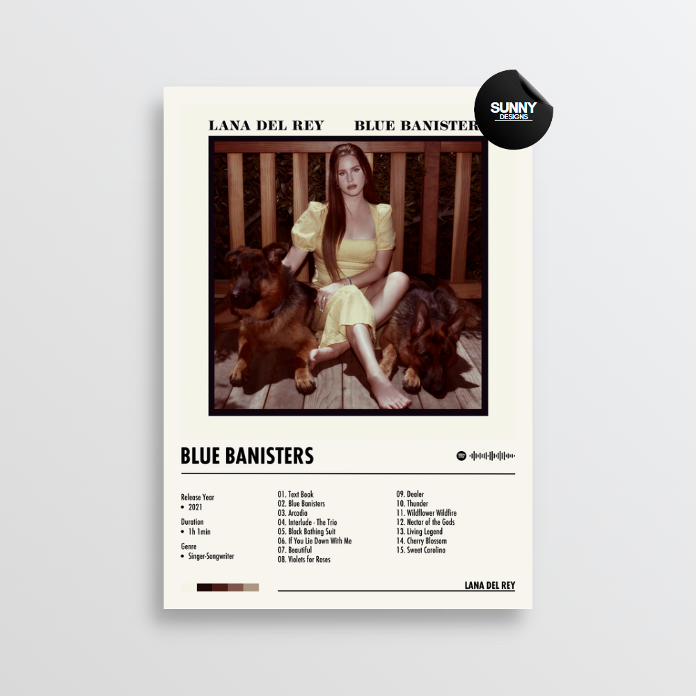 Lana Del Rey Blue Banisters merch custom album cover poster music poster personalized gifts poster mockup poster template Sunny Designs Poster