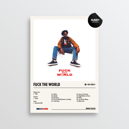 Brent Faiyaz Fuck The World merch custom album cover poster music poster personalized gifts poster mockup poster template Sunny Designs Poster 