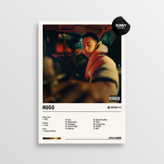 Loyle Carner hugo merch custom album cover poster music poster personalized gifts poster mockup poster template album posters for wall Sunny Designs Poster 