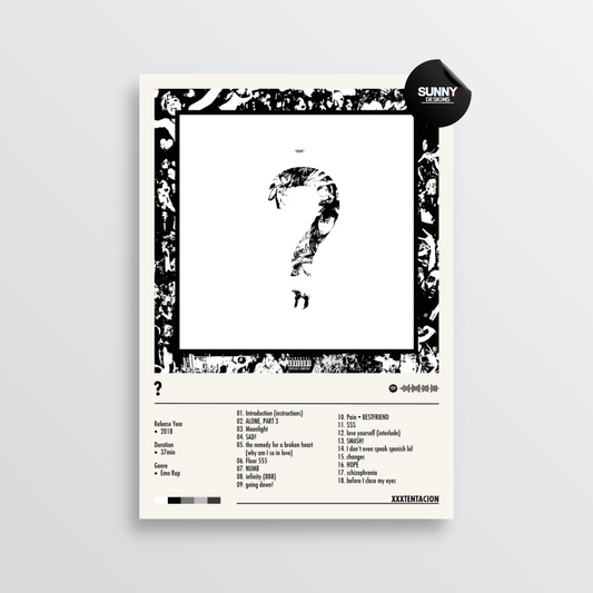 XXXTENTACION ? merch custom album cover poster music poster personalized gifts poster mockup poster template Sunny Designs Poster 