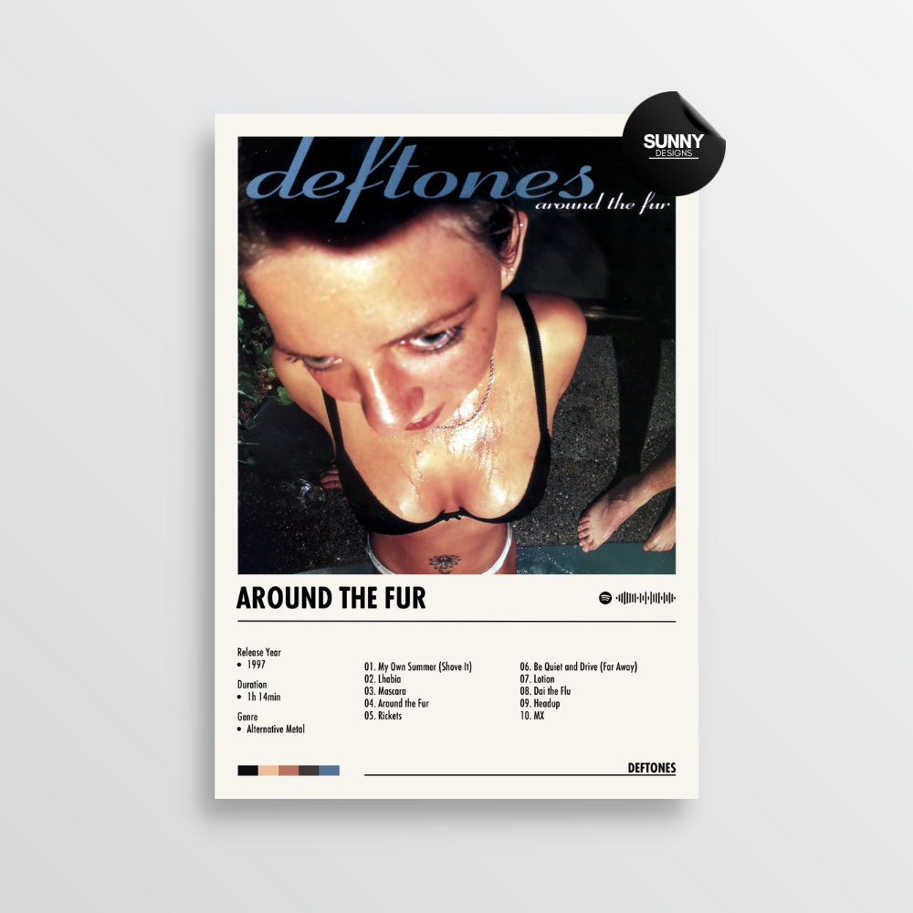 Deftones Around the Fur merch custom album cover poster music poster personalized gifts poster mockup poster template album posters for wall Sunny Designs Poster 