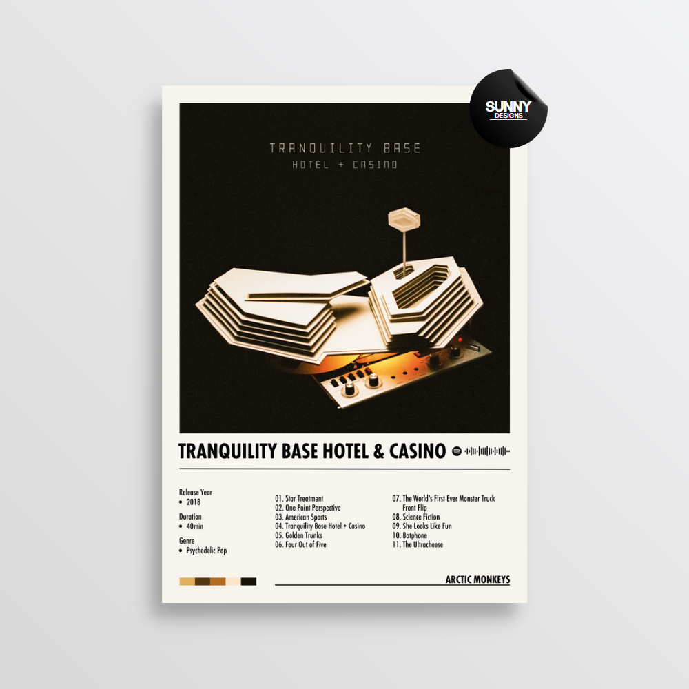 Arctic Monkeys Tranquility Base Hotel & Casino merch custom album cover poster music poster personalized gifts poster mockup poster template Sunny Designs Poster