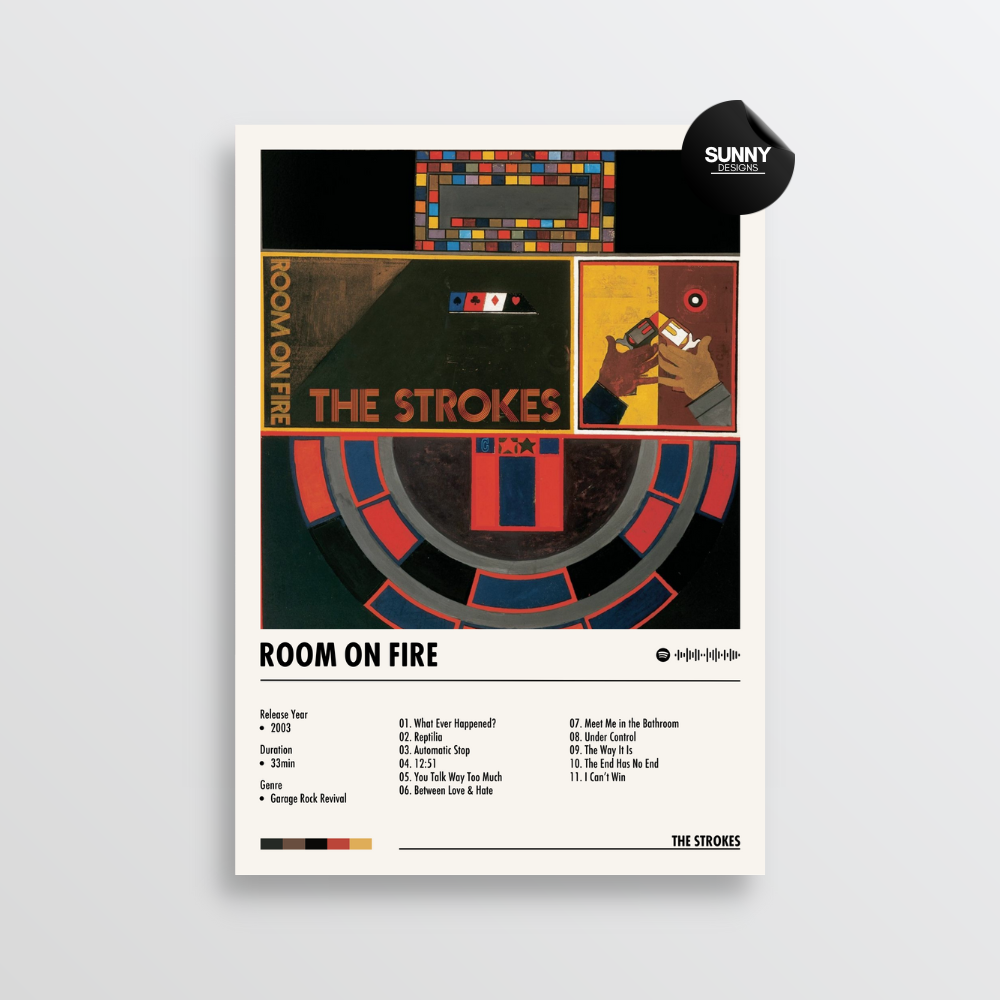 The Strokes Room On Fire merch custom album cover poster music poster personalized gifts poster mockup poster template album posters for wall Sunny Designs Poster 