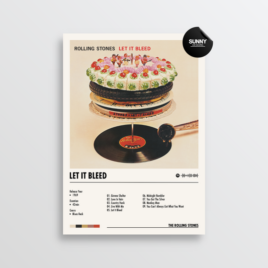 The Rolling Stones Let It Bleed merch custom album cover poster music poster personalized gifts poster mockup poster template album posters for wall Sunny Designs Poster 