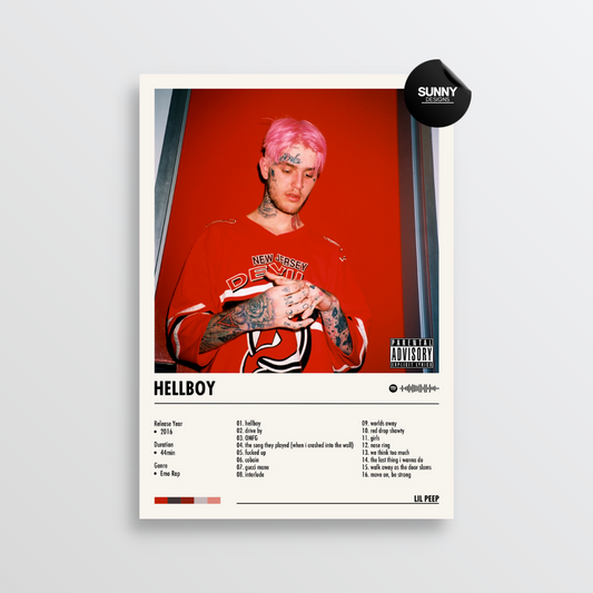 Lil Peep HELLBOY merch custom album cover poster music poster personalized gifts poster mockup poster template album posters for wall Sunny Designs Poster 