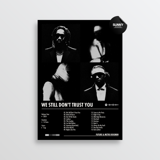 Future & Metro Boomin WE STILL DON'T TRUST YOU merch custom album cover poster music poster personalized gifts poster mockup poster template album posters for wall Sunny Designs Poster 