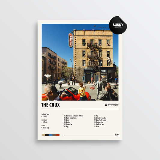 Djo The Crux Joe Keery Stranger Things Steve Harrington tracklist merch custom album cover poster music poster personalized gifts poster mockup poster template album posters for wall Sunny Designs Poster 