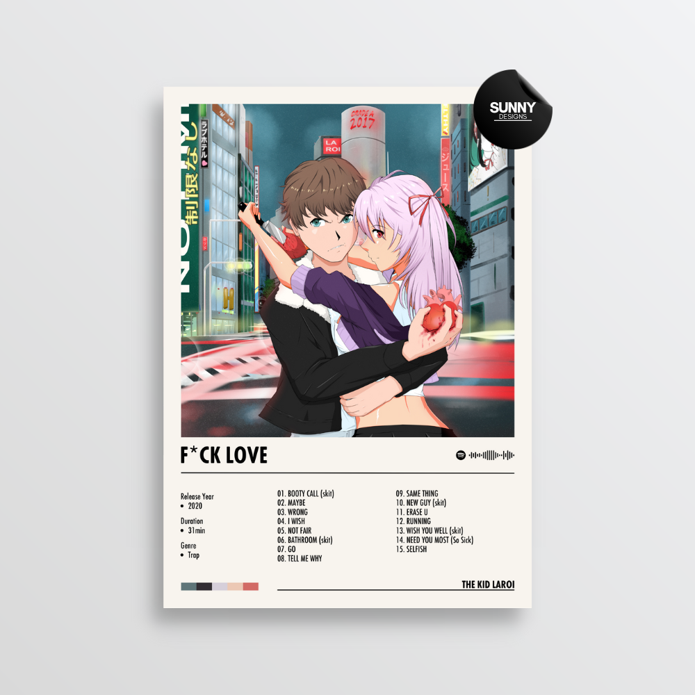 The Kid LAROI FUCK LOVE merch custom album cover poster music poster personalized gifts poster mockup poster template album posters for wall Sunny Designs Poster 