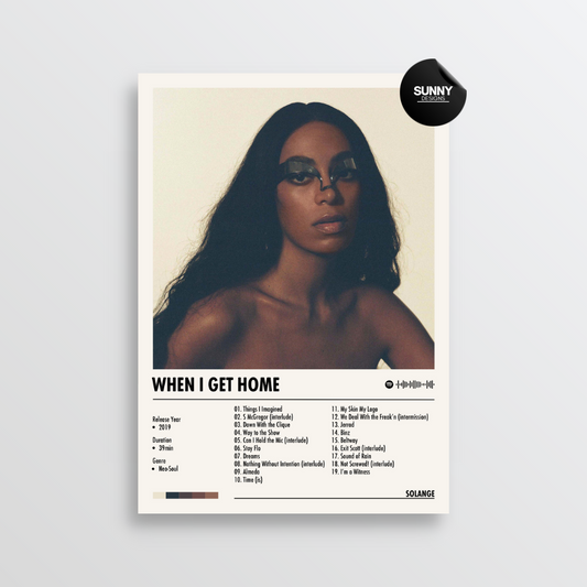 Solange When I Get Home merch custom album cover poster music poster personalized gifts poster mockup poster template album posters for wall Sunny Designs Poster 