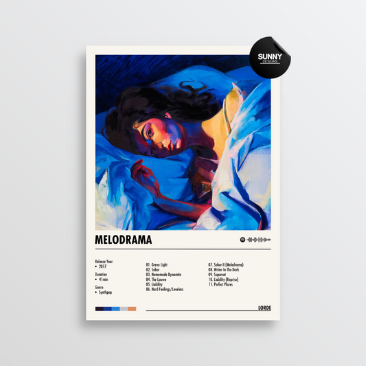 Lorde Melodrama merch custom album cover poster music poster personalized gifts poster mockup poster template album posters for wall Sunny Designs Poster 