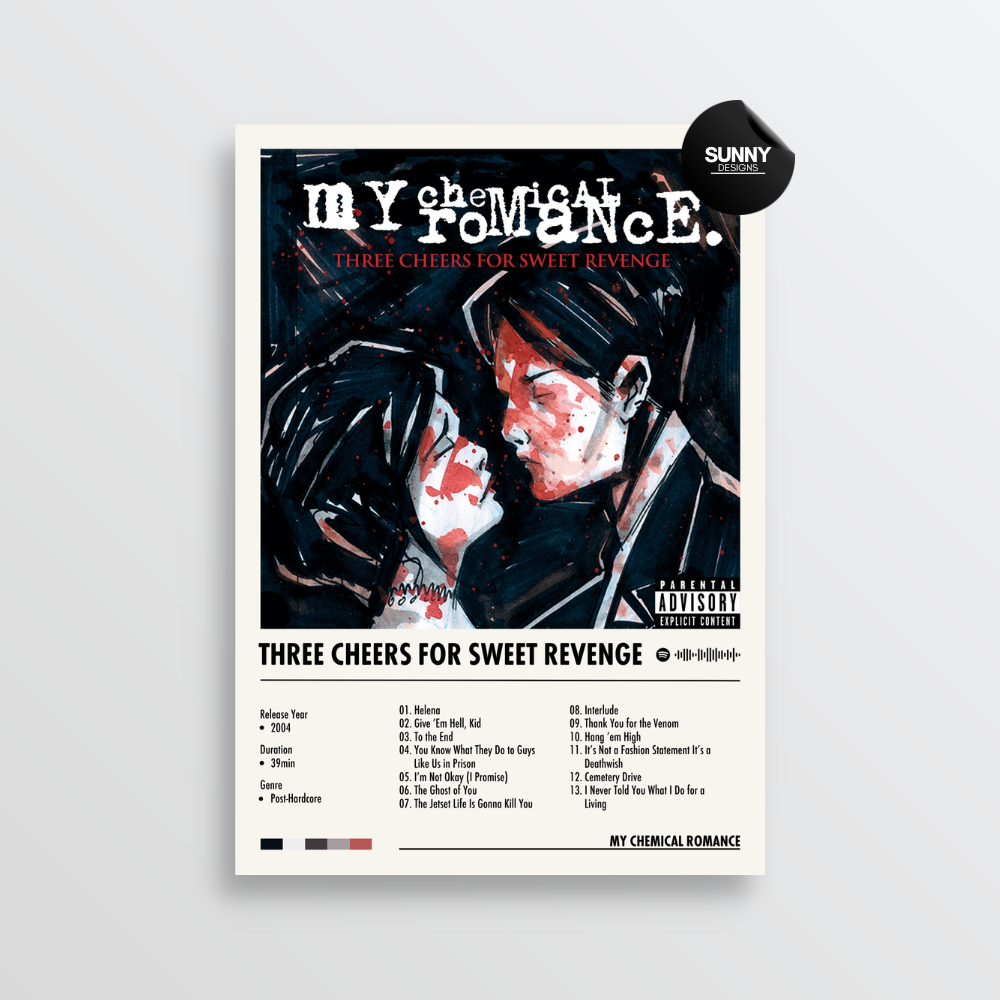 My Chemical Romance Three Cheers for Sweet Revenge merch custom album cover poster music poster personalized gifts poster mockup poster template album posters for wall Sunny Designs Poster
