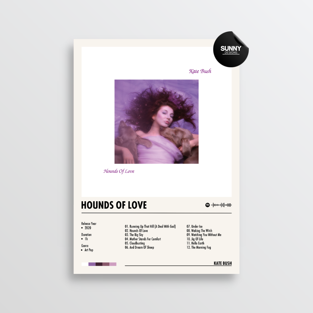 Kate Bush Hounds of Love merch custom album cover poster music poster personalized gifts poster mockup poster template album posters for wall Sunny Designs Poster 