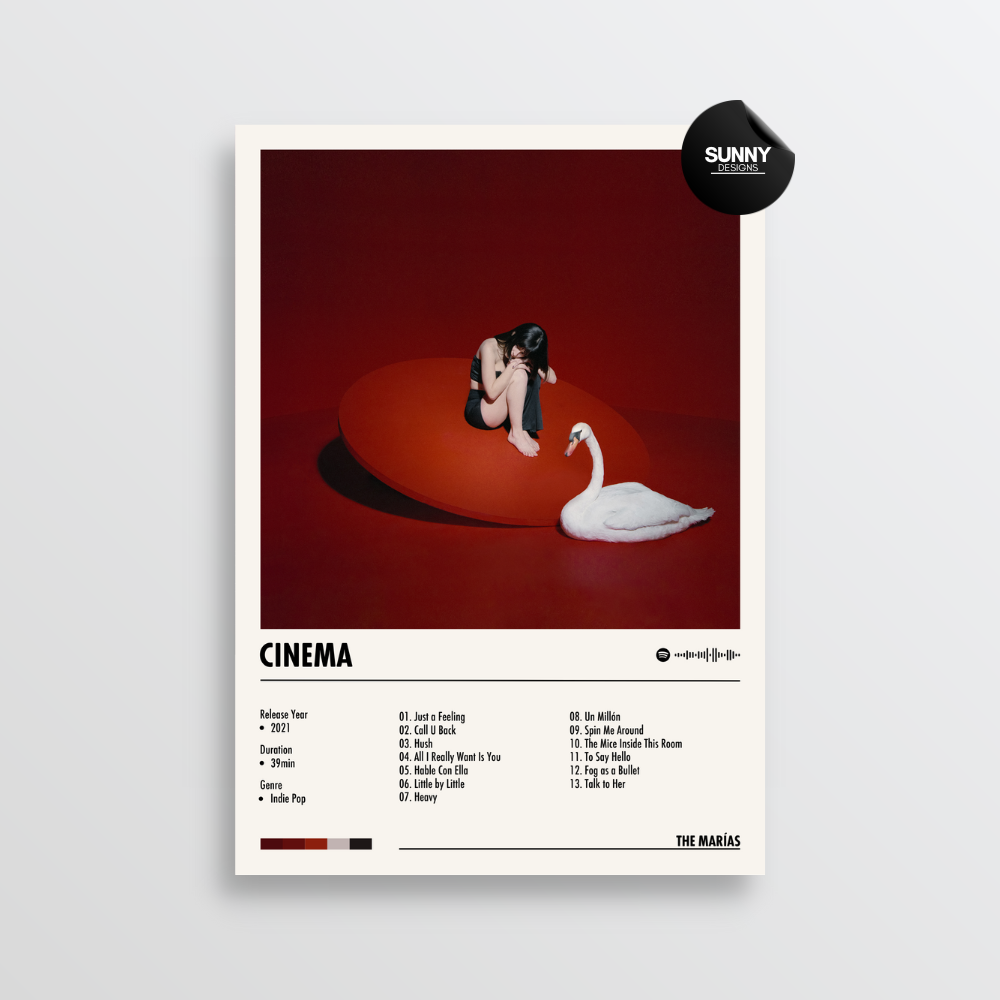 The Marias CINEMA merch custom album cover poster music poster personalized gifts poster mockup poster template album posters for wall Sunny Designs Poster 