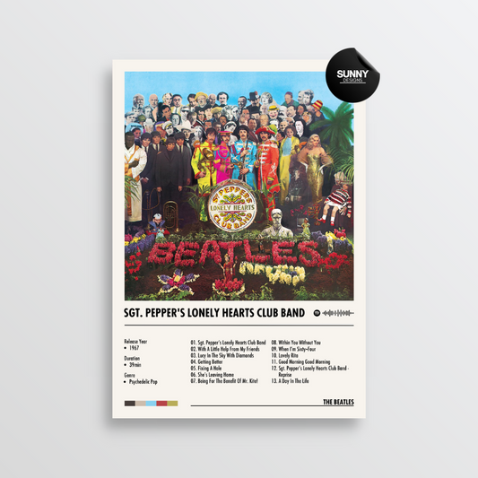 The Beatles Sgt. Pepper's Lonely Hearts Club Band merch custom album cover poster music poster personalized gifts poster mockup poster template album posters for wall Sunny Designs Poster 