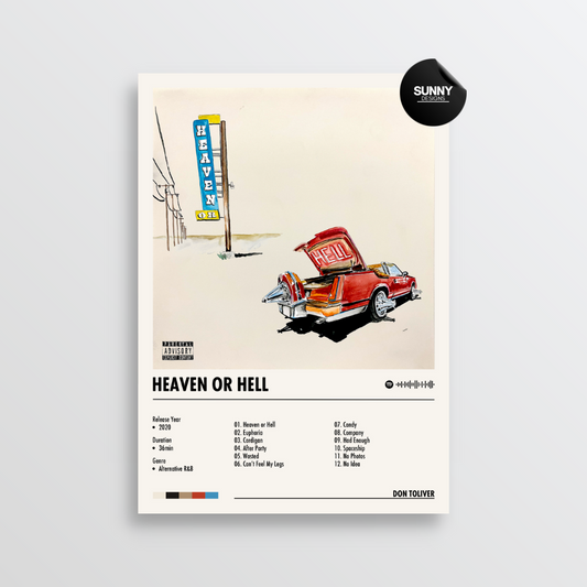 Don Toliver Heaven Or Hell merch custom album cover poster music poster personalized gifts poster mockup poster template album posters for wall Sunny Designs Poster 