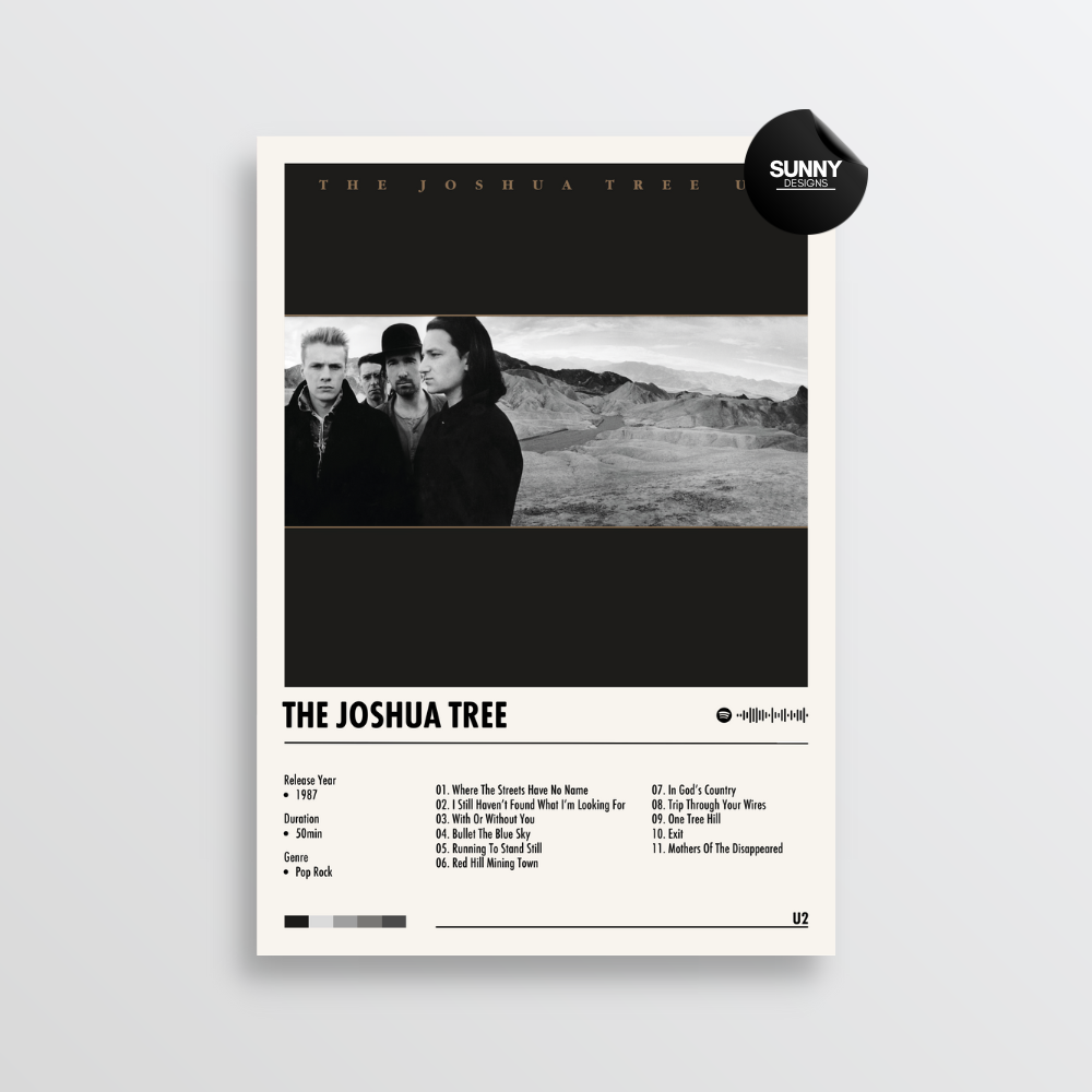 U2 The Joshua Tree merch custom album cover poster music poster personalized gifts poster mockup poster template album posters for wall Sunny Designs Poster 