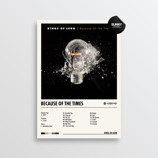 Kings of Leon Because Of The Times tracklist merch custom album cover poster music poster personalized gifts poster mockup poster template album posters for wall Sunny Designs Poster 