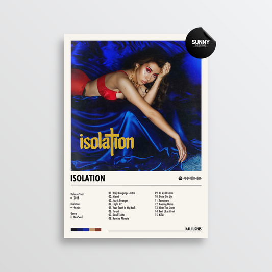 Kali Uchis Isolation merch custom album cover poster music poster personalized gifts poster mockup poster template album posters for wall Sunny Designs Poster 