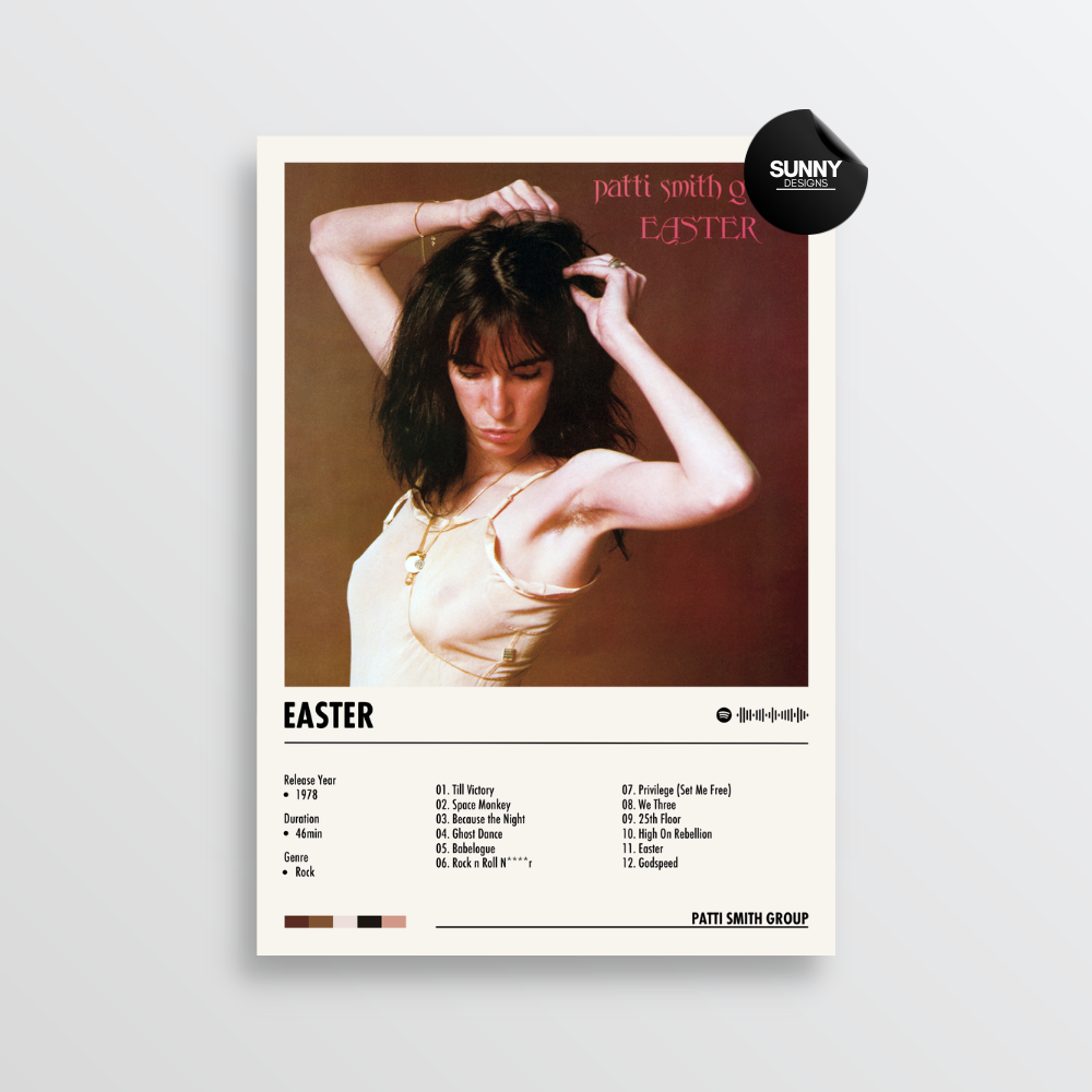 Patti Smith Group Easter merch custom album cover poster music poster personalized gifts poster mockup poster template album posters for wall tracklist Sunny Designs Poster
