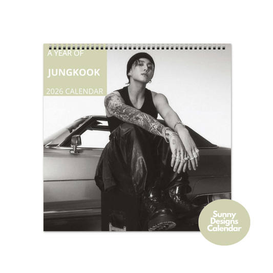 Jungkook BTS 2026 Wall Calendar - Sunny Designs Posters Celebrity Wall Art - Unique Gift - Celebrity Calendar Planner Desk