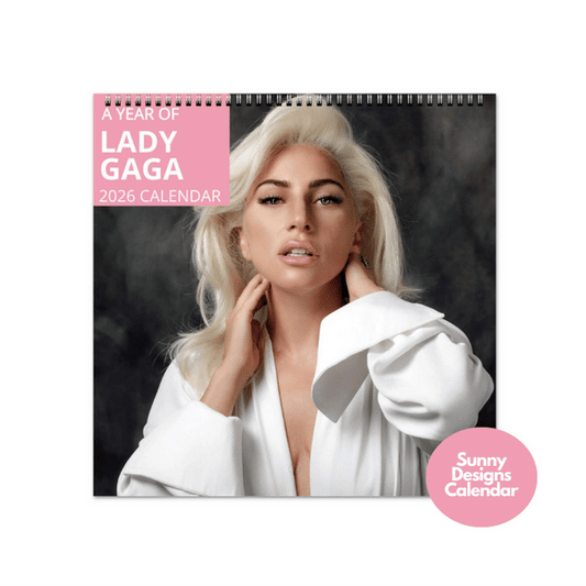 Lady Gaga 2026 Wall Calendar - Sunny Designs Posters Celebrity Wall Art - Unique Gift - Celebrity Calendar Planner Desk