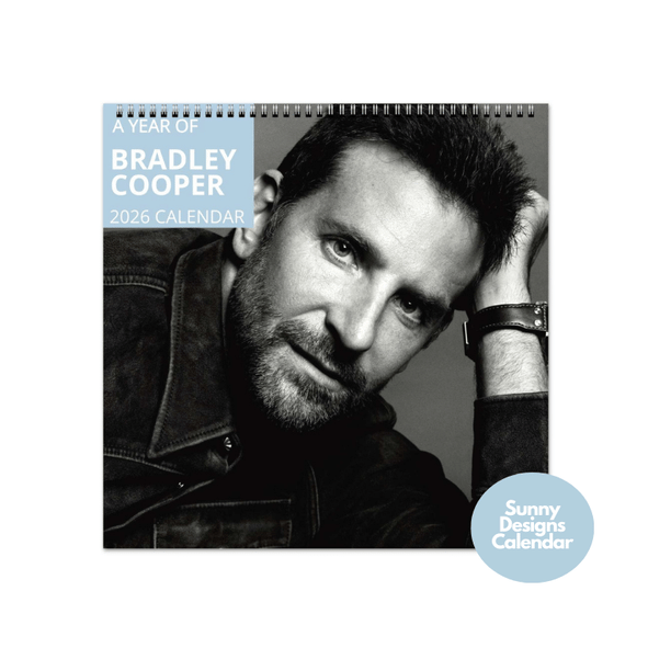 Bradley Cooper 2026 Wall Calendar - Sunny Designs Posters Celebrity Wall Art - Unique Gift - Celebrity Calendar Planner Desk