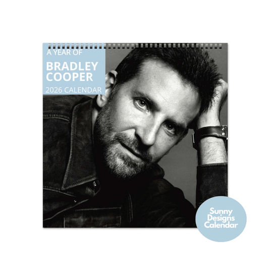 Bradley Cooper 2026 Wall Calendar - Sunny Designs Posters Celebrity Wall Art - Unique Gift - Celebrity Calendar Planner Desk