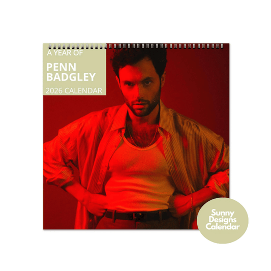 Penn Badgley 2026 Wall Calendar - Sunny Designs Posters Celebrity Wall Art - Unique Gift - Celebrity Calendar Planner Desk