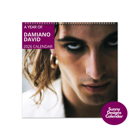 Damiano David 2026 Wall Calendar - Sunny Designs Posters Celebrity Wall Art - Unique Gift - Celebrity Calendar Planner Desk