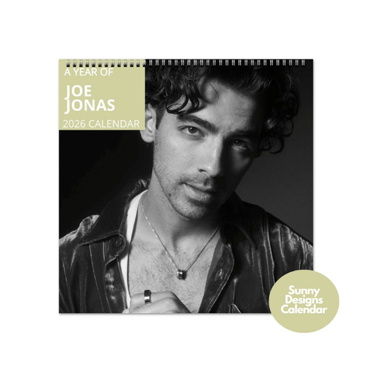 Joe Jonas 2026 Wall Calendar - Sunny Designs Posters Celebrity Wall Art - Unique Gift - Celebrity Calendar Planner Desk 