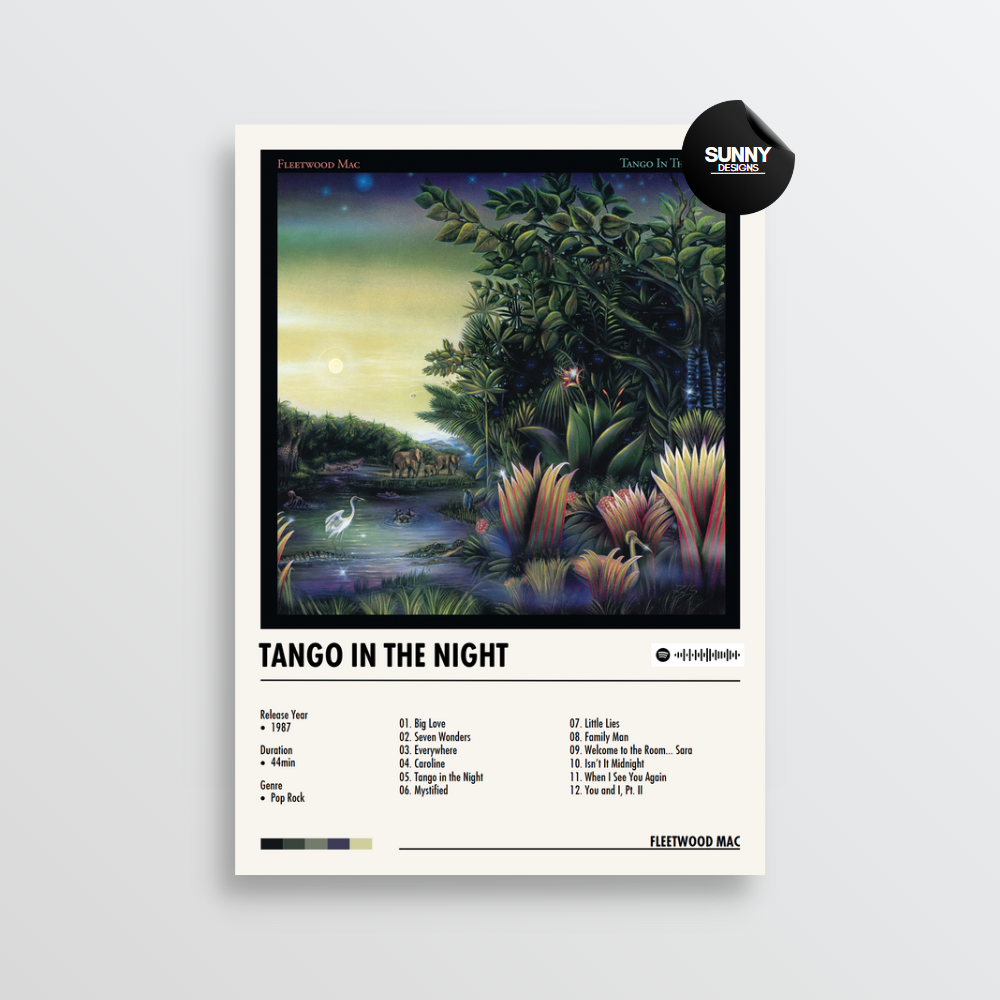 Fleetwood Mac Tango in the Night merch custom album cover poster music poster personalized gifts poster mockup poster template Sunny Designs Poster