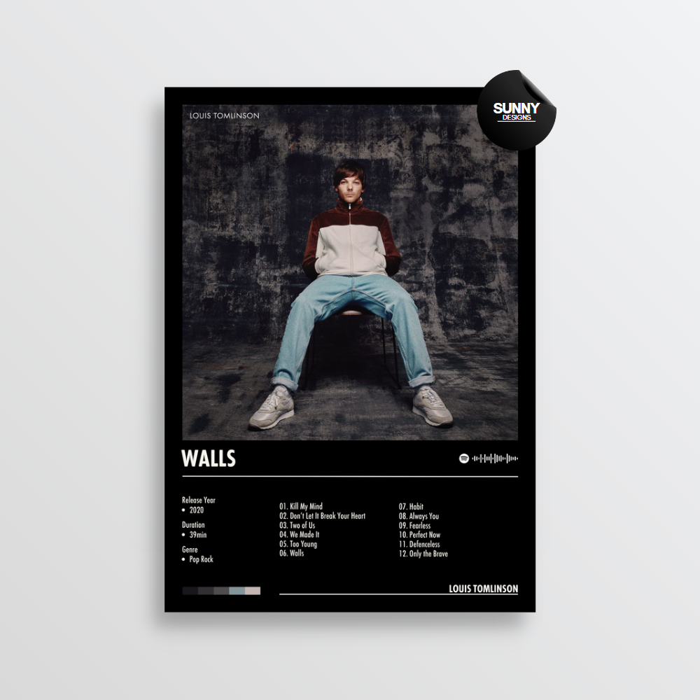 Louis Tomlinson Walls merch custom album cover poster music poster personalized gifts poster mockup poster template Sunny Designs Poster 