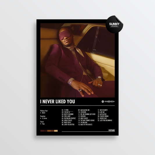 Future I NEVER LIKED YOU merch custom album cover poster music poster personalized gifts poster mockup poster template album posters for wall Sunny Designs Poster 