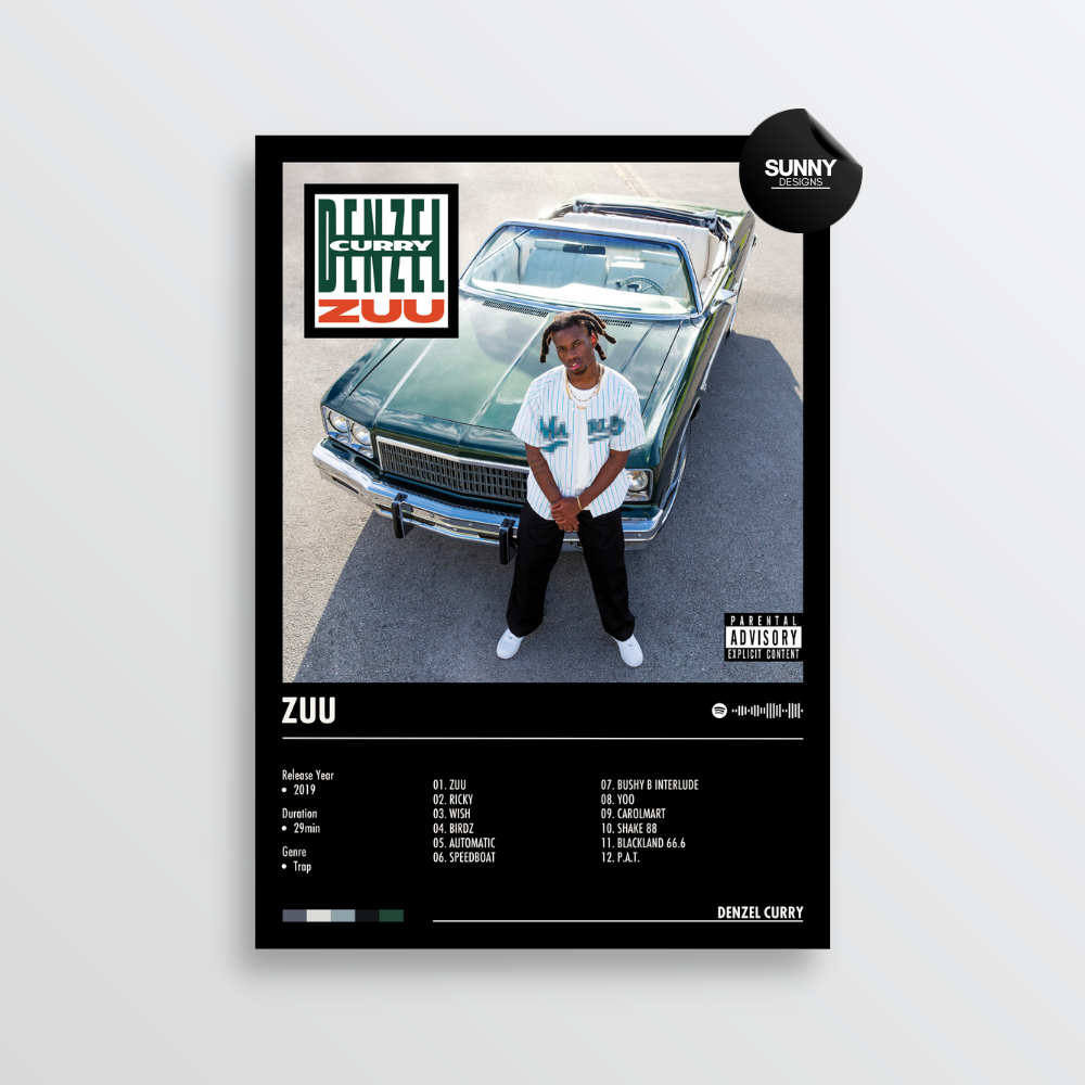 Denzel Curry  ZUU merch custom album cover poster music poster personalized gifts poster mockup poster template album posters for wall Sunny Designs Poster 