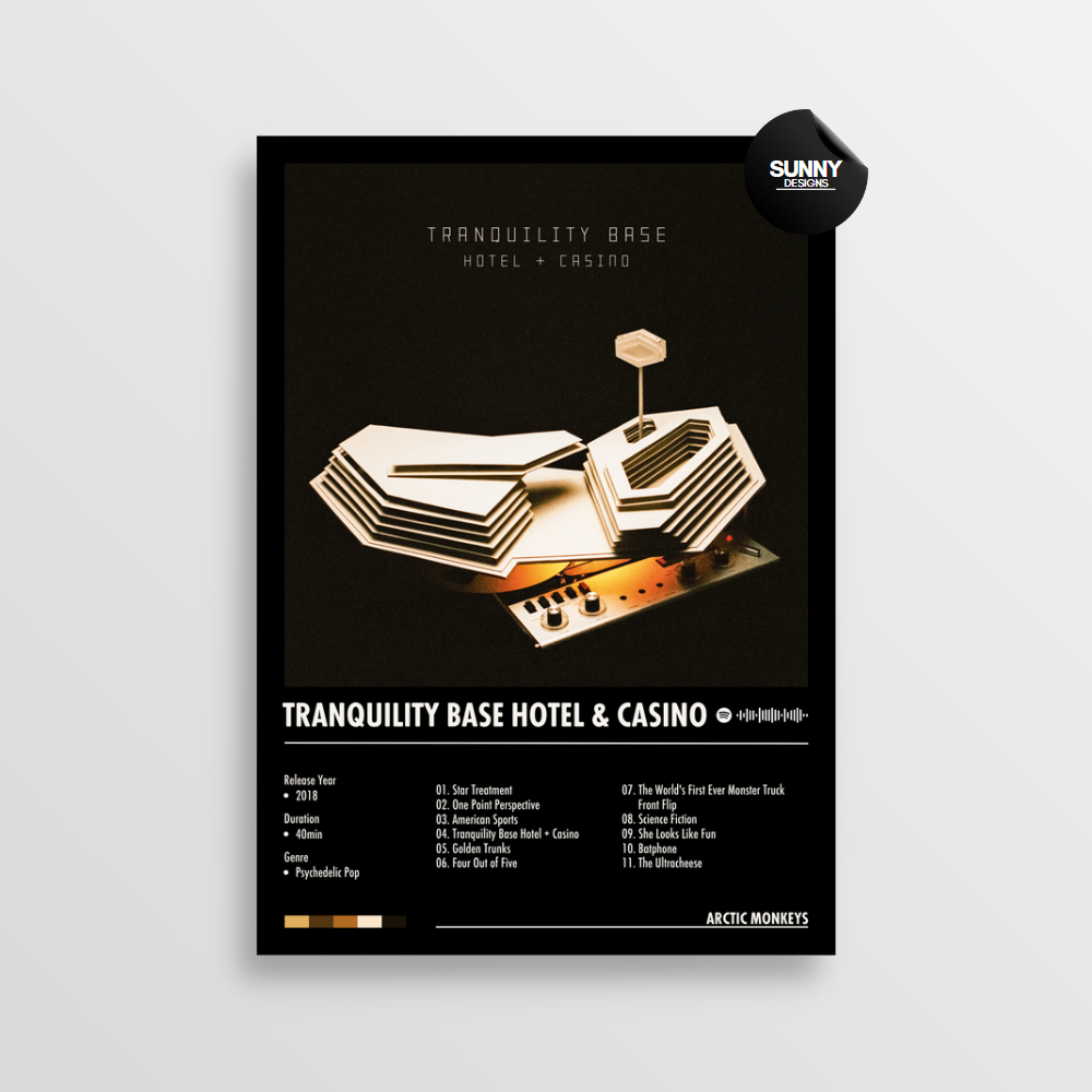 Arctic Monkeys Tranquility Base Hotel & Casino merch custom album cover poster music poster personalized gifts poster mockup poster template Sunny Designs Poster