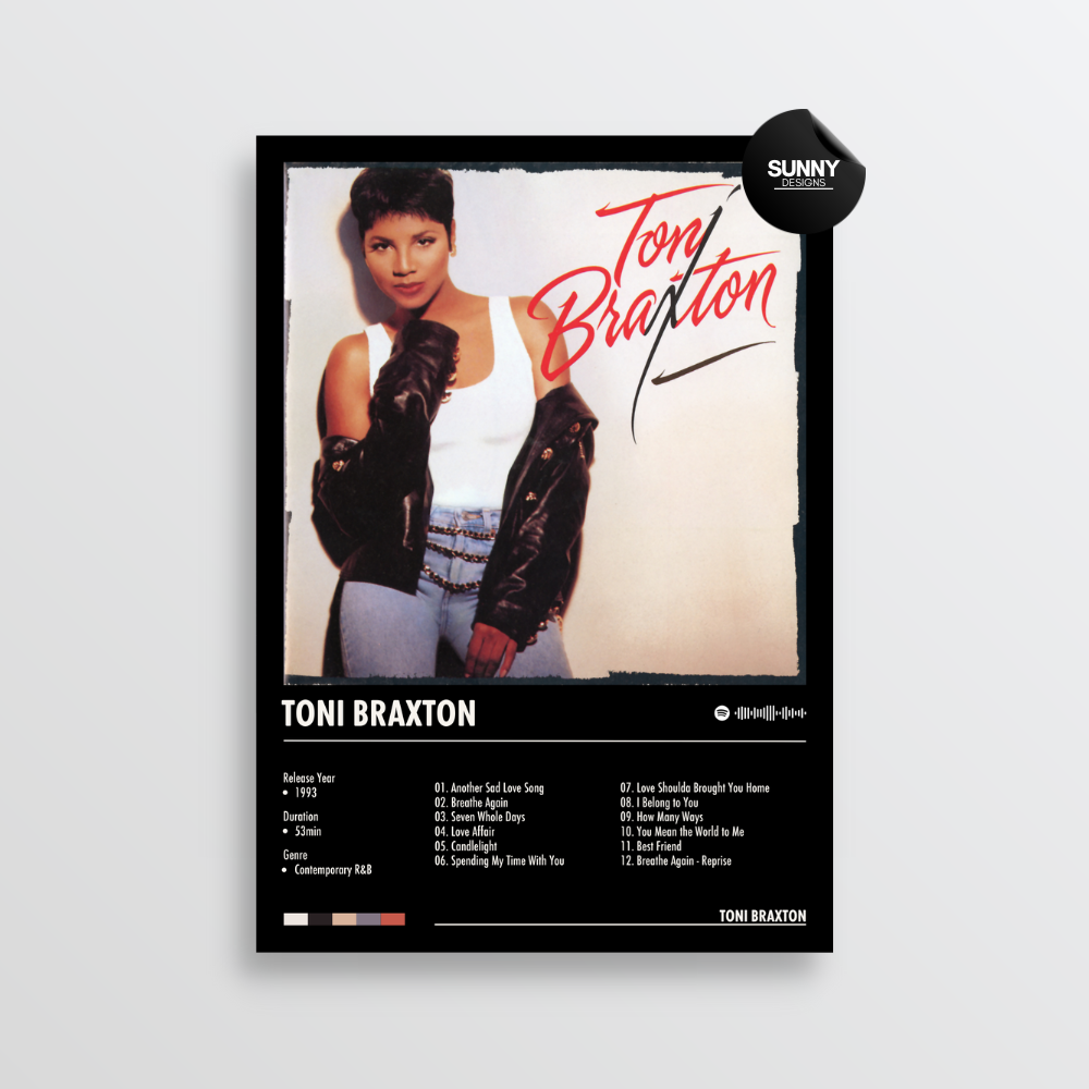 Toni Braxton Toni Braxton merch custom album cover poster music poster personalized gifts poster mockup poster template album posters for wall tracklist Sunny Designs Poster
