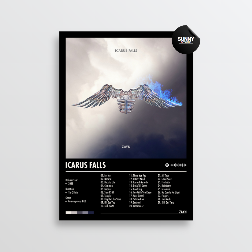 ZAYN Icarus Falls merch custom album cover poster music poster personalized gifts poster mockup poster template Sunny Designs Poster