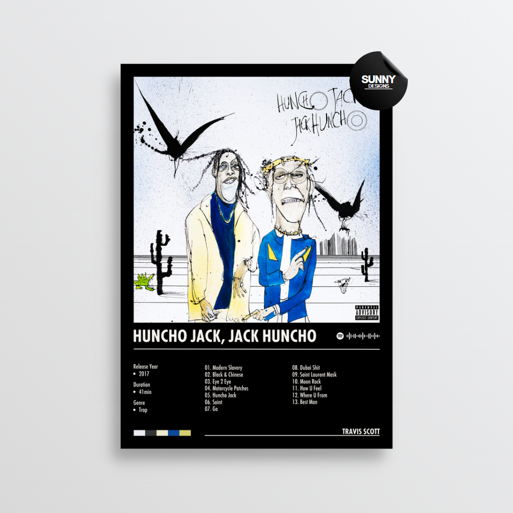 Travis Scott Huncho Jack, Jack Huncho merch custom album cover poster music poster personalized gifts poster mockup poster template Sunny Designs Poster 