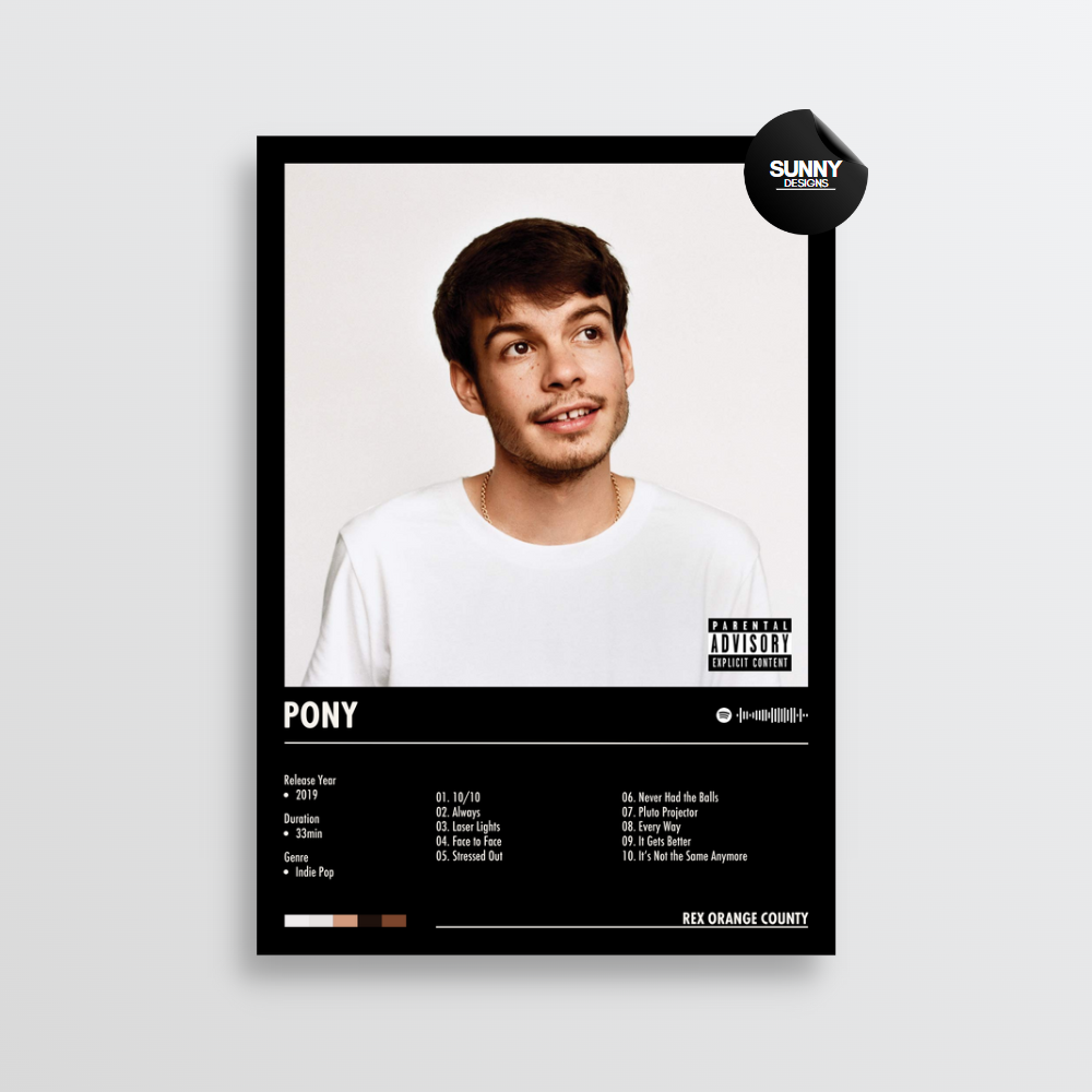 Rex Orange County Pony merch custom album cover poster music poster personalized gifts poster mockup poster template Sunny Designs Poster 