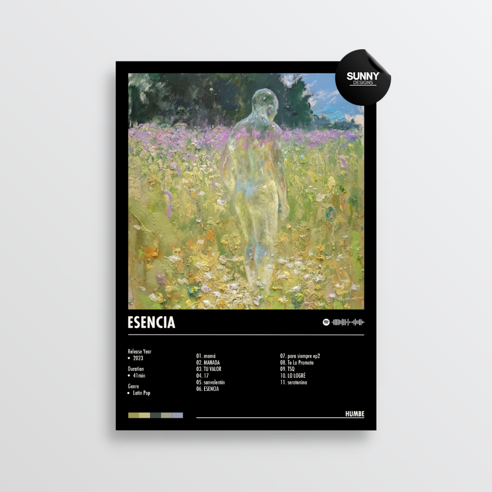 HUMBE ESENCIA merch custom album cover poster music poster personalized gifts poster mockup poster template album posters for wall Sunny Designs Poster
