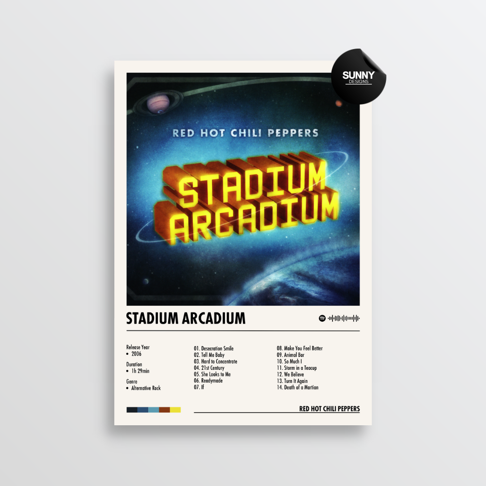 Red Hot Chili Peppers Stadium Arcadium merch custom album cover poster music poster personalized gifts poster mockup poster template Sunny Designs Poster 