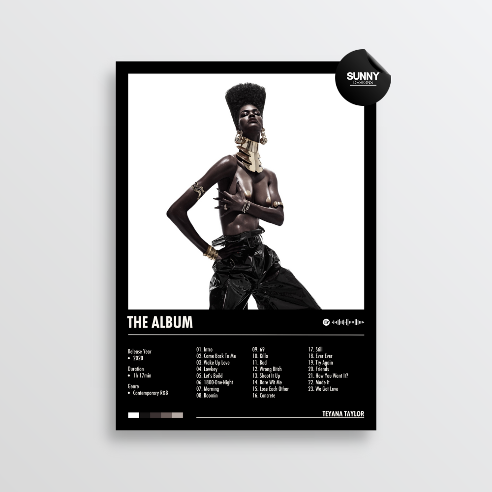 Teyana Taylor The Album merch custom album cover poster music poster personalized gifts poster mockup poster template album posters for wall Sunny Designs Poster 