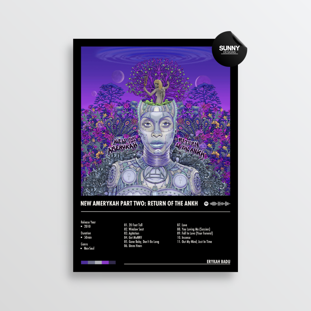 Erykah Badu New Amerykah Part Two Return Of The Ankh merch custom album cover poster music poster personalized gifts poster mockup poster template album posters for wall Sunny Designs Poster 