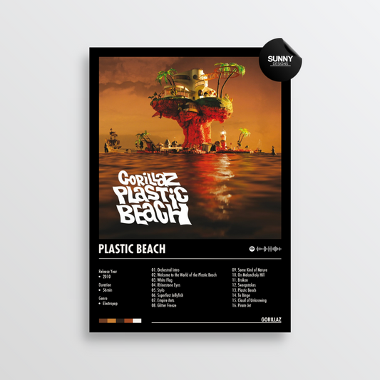 Gorillaz Plastic Beach merch custom album cover poster music poster personalized gifts poster mockup poster template album posters for wall Sunny Designs Poster 