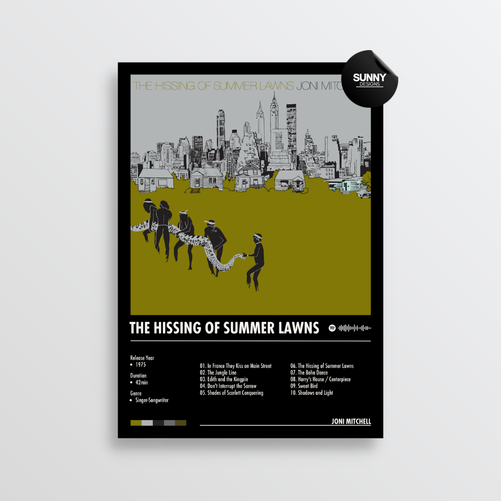 Joni Mitchell The Hissing of Summer Lawns merch custom album cover poster music poster personalized gifts poster mockup poster template album posters for wall Sunny Designs Poster
